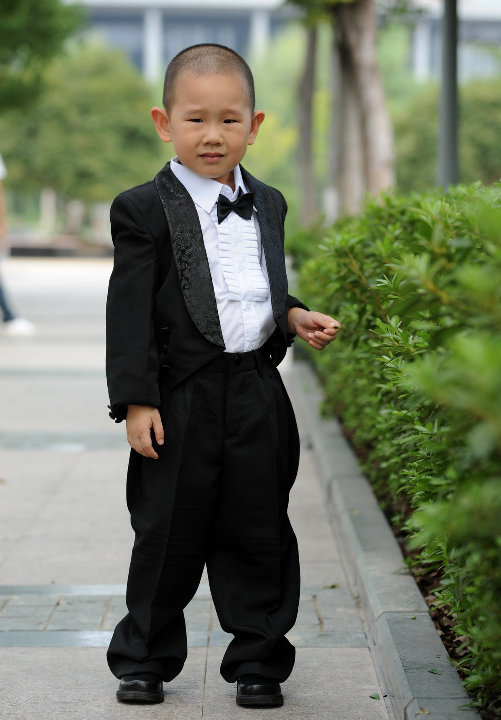 Boys' Long Sleeved Tuxedo Shirt with Pocket 27232 Pure Angel