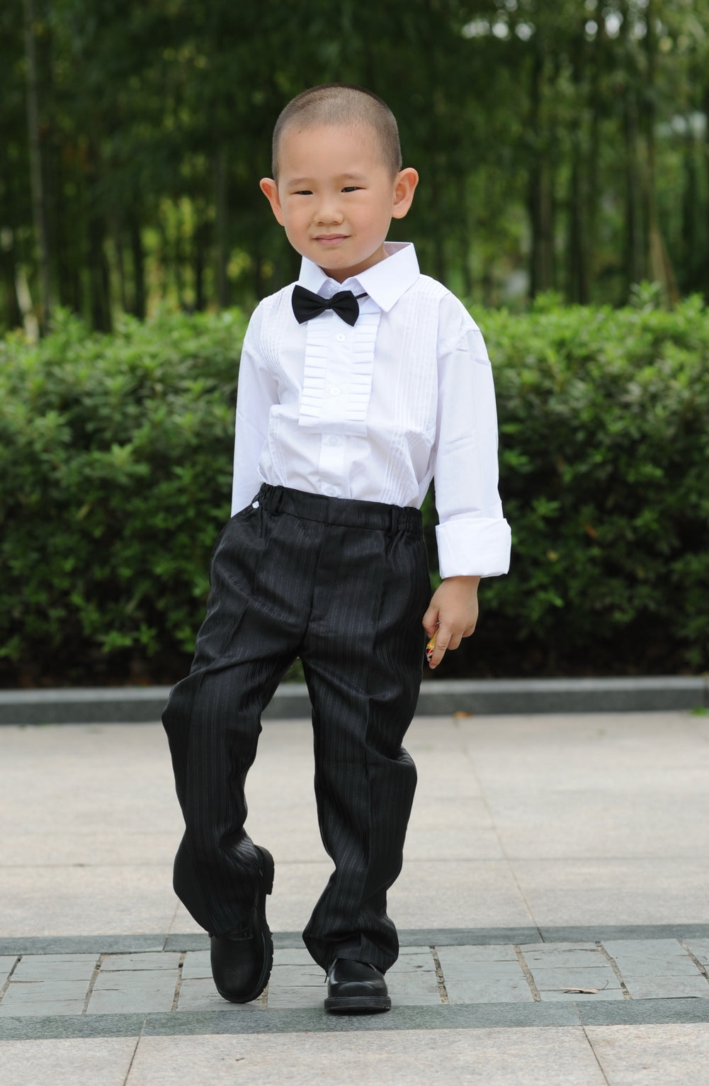 Boys' Long Sleeved Tuxedo Shirt with Pocket 27232 Pure Angel