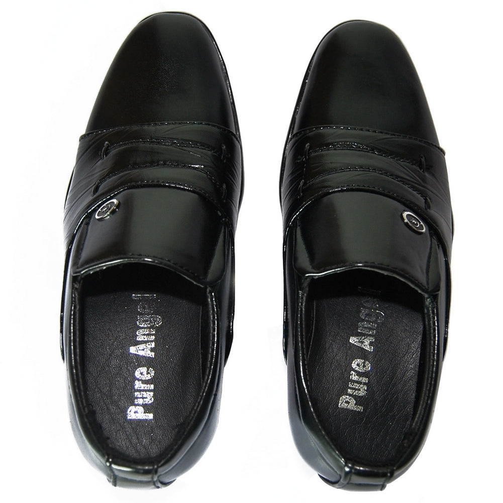 Boys Formal Round Toe Shoes with wrinkle effect 376150 Pure Angel