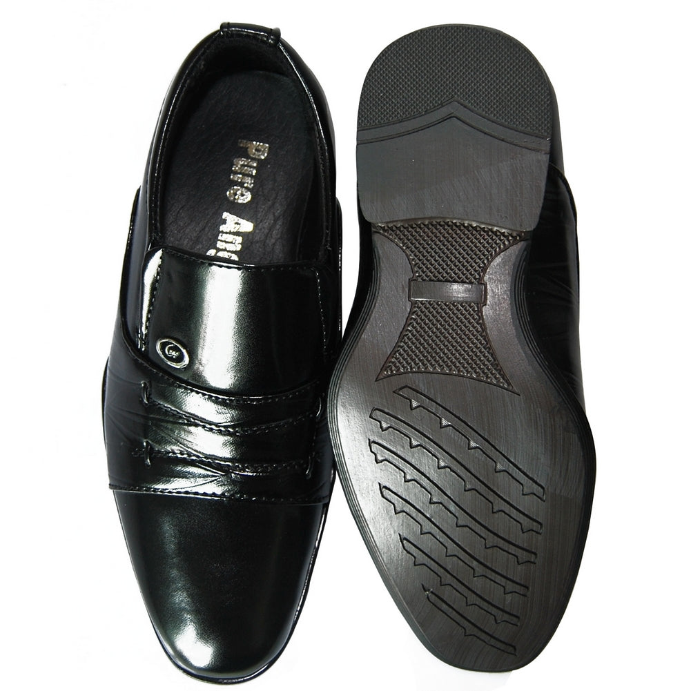 Boys Formal Round Toe Shoes with wrinkle effect 376150 Pure Angel