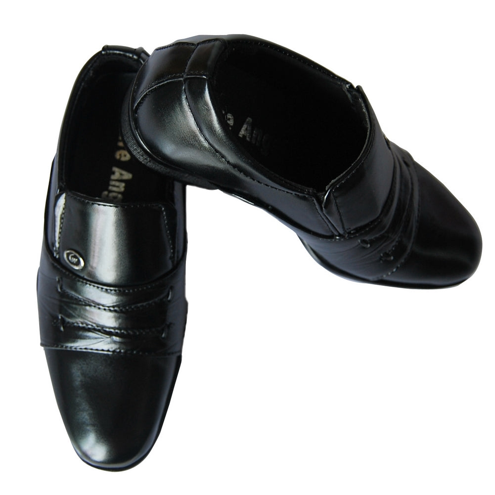 Boys Formal Round Toe Shoes with wrinkle effect 376150 Pure Angel