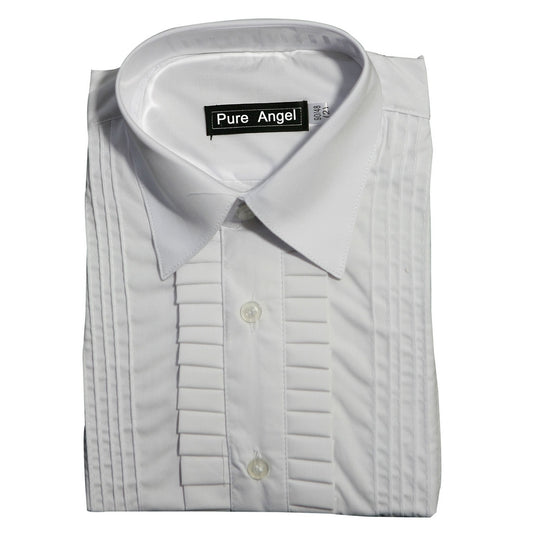 Boys' Long Sleeved Tuxedo Shirt with Pocket 27232 Pure Angel